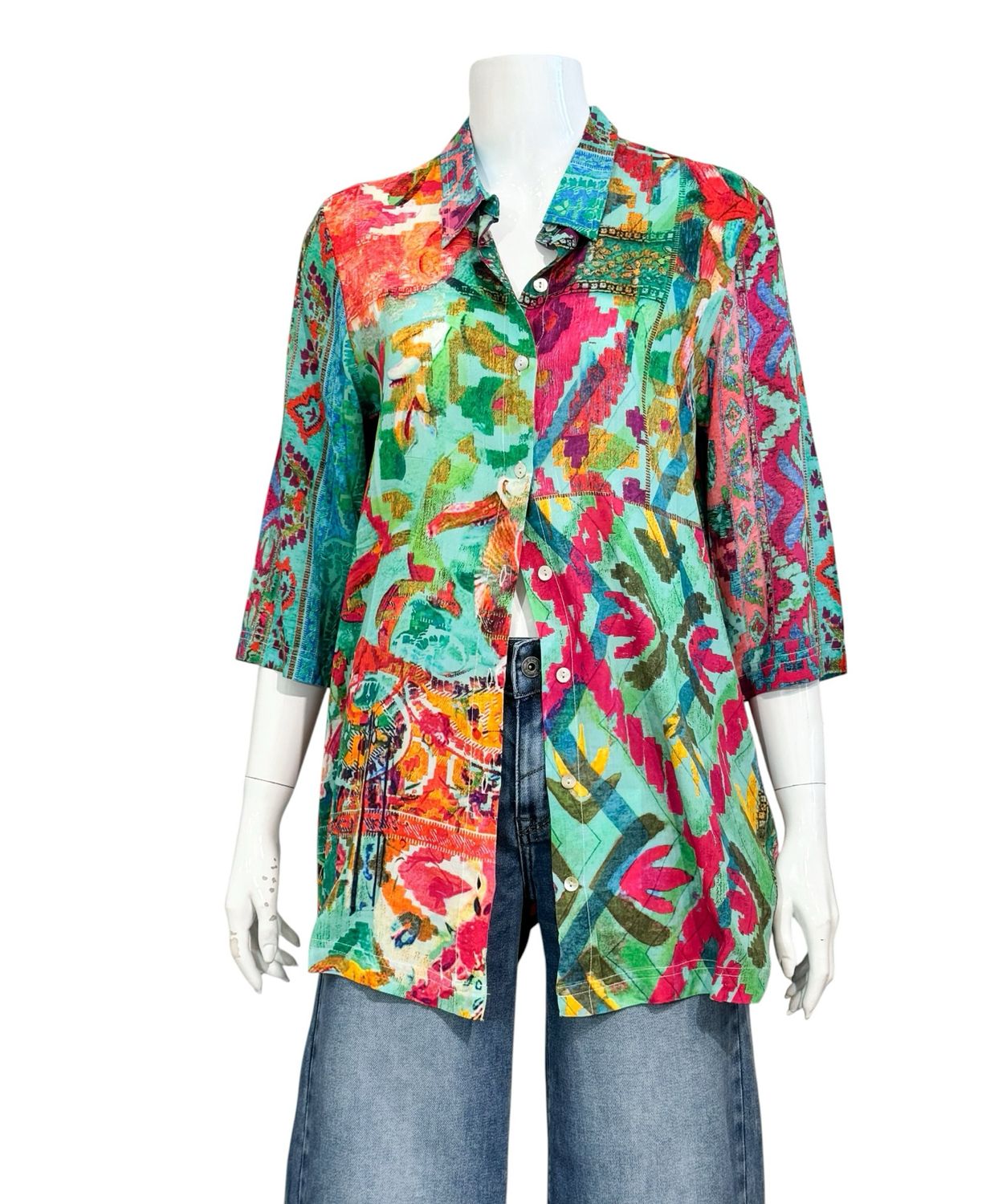 72565 Crafty bunte Kragenbluse ORIENTIQUE NEU