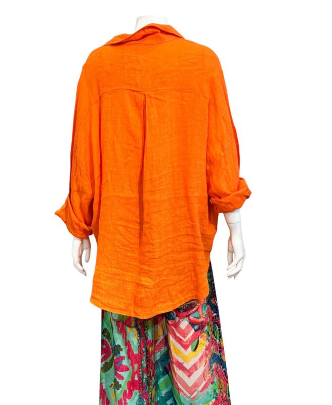 74001 Leinenbluse orange LINEN&COTTEN NEU 74001 Leinenbluse orange LINEN&COTTEN NEU