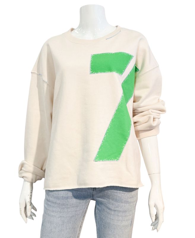 51381 kuscheliger Sweater ecru green THE SHIRT PROJECT