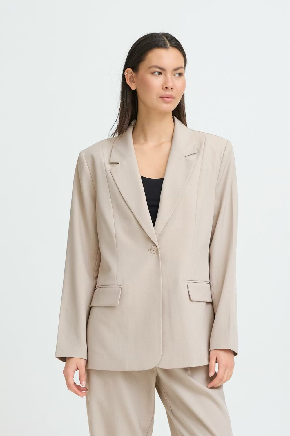 IHFAVA dove melange LONG BLAZER  NEUICHI