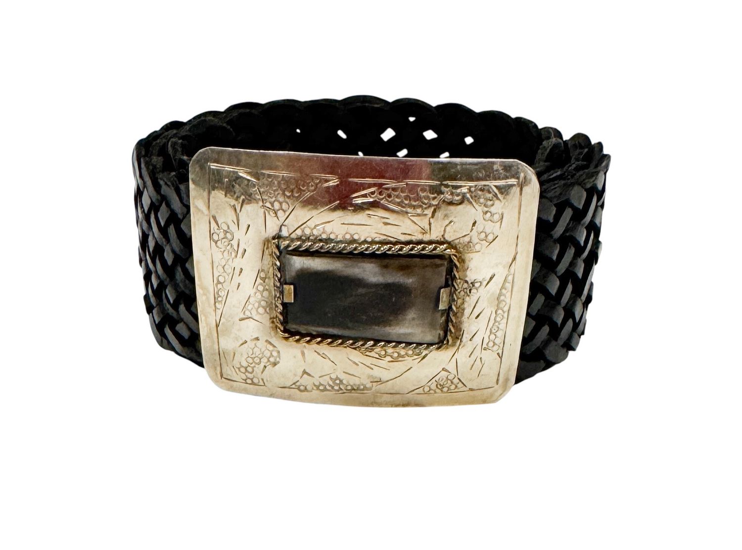 CINT 0016 geflochtener Ledergürtel schwarz