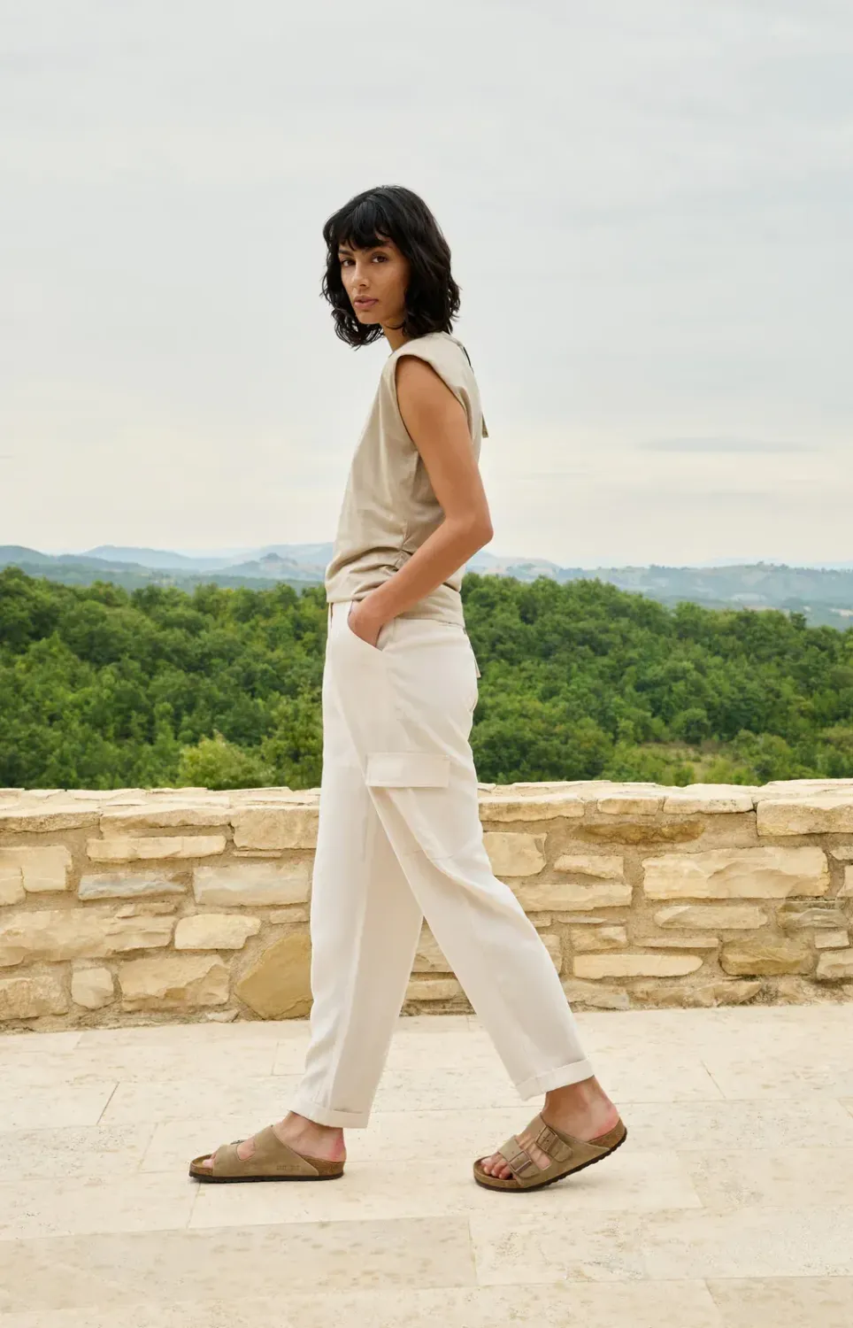 01-301254 Cargohose creme beige YAYA Neu