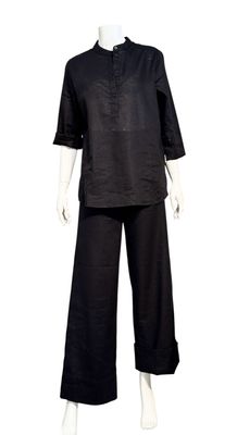 SE2504-5245 Schlupfbluse Leinen Baumwolle black SENSES THE LABEL NEU