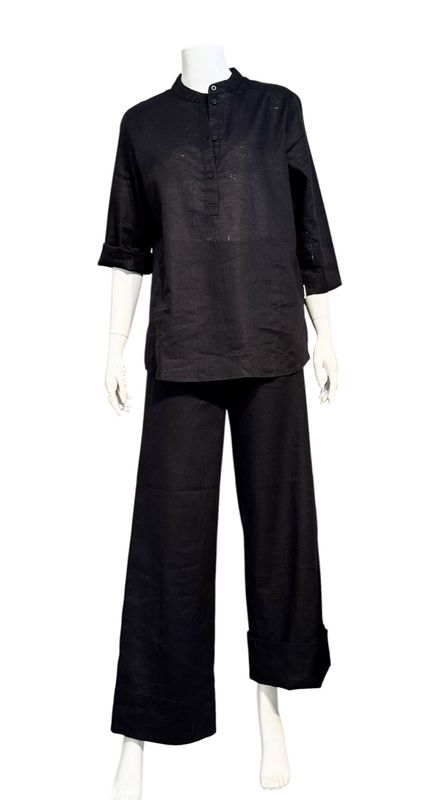 SE2504-5245 Schlupfbluse Leinen Baumwolle black SENSES THE LABEL NEU