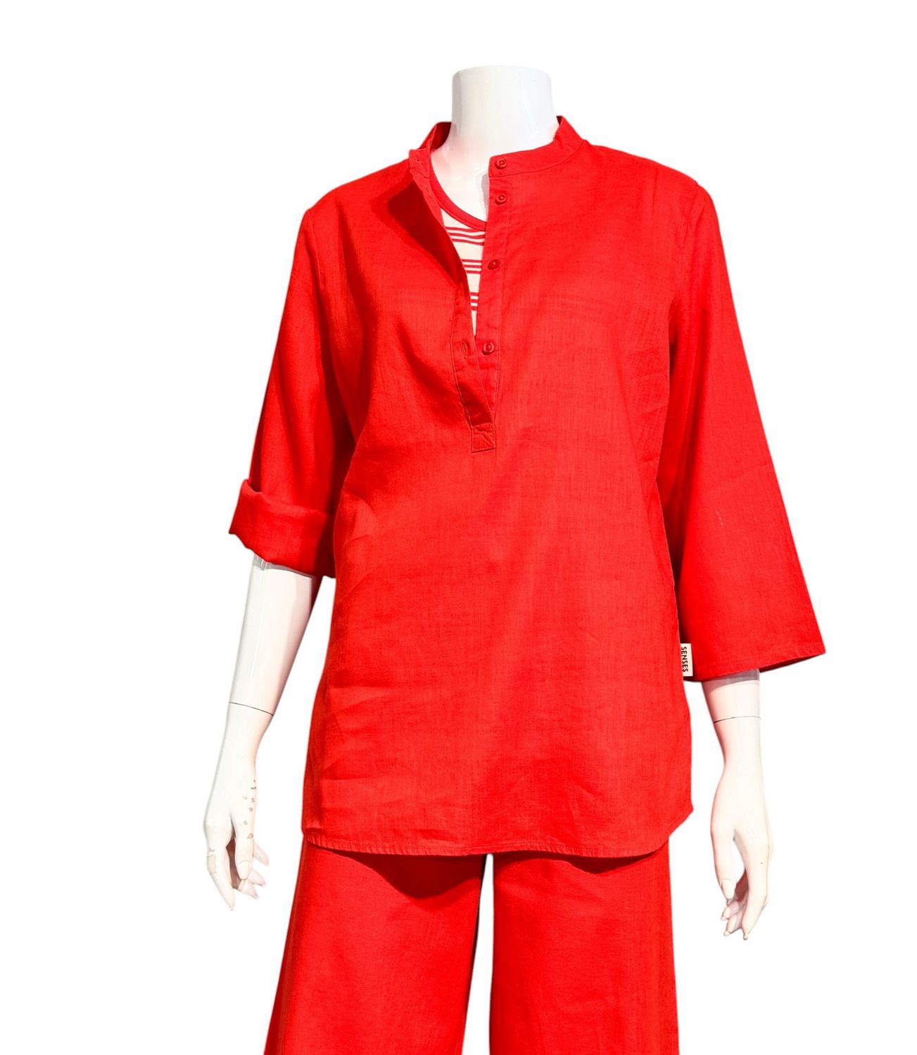 SE2504-5245 Schlupfbluse Leinen Baumwolle red SENSES THE LABEL NEU