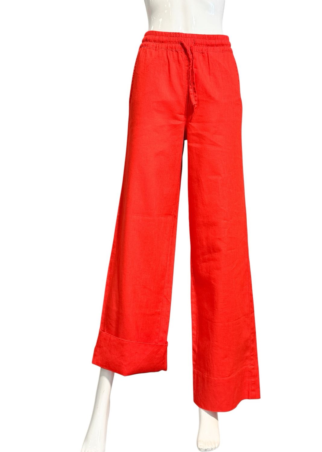 SE2504-1249 Wide Leg Leinenpant red  SENSES THE LABEL NEU