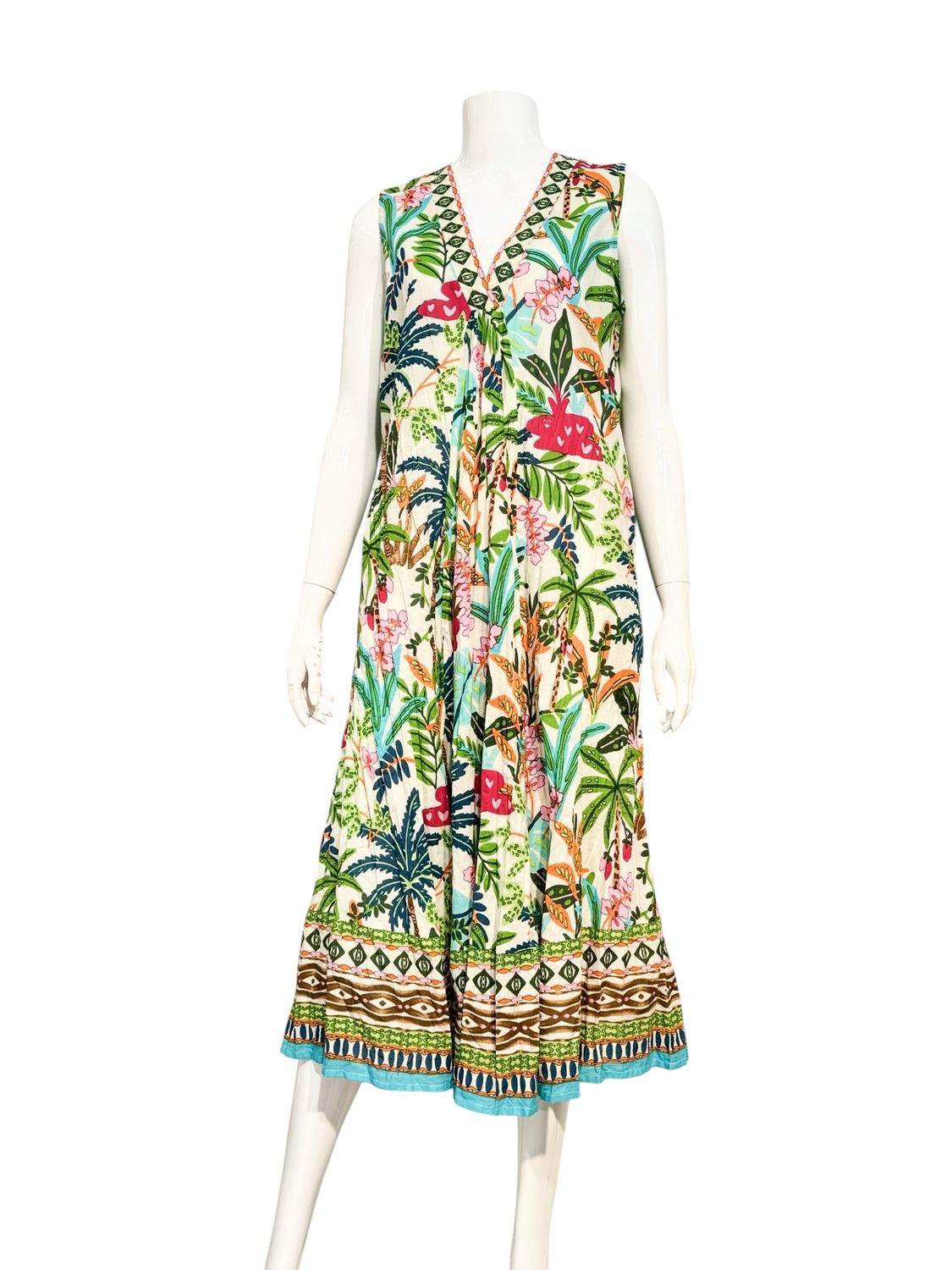 30163 Ärmelloses A förmiges Blütenkleid ORIENTIQUE