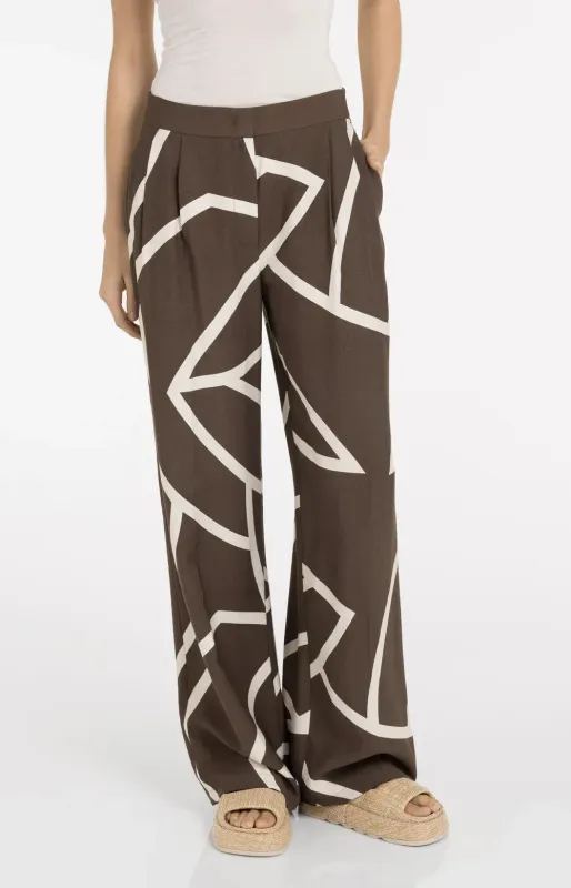 01-301260 Gewebte Hose mit weitem Bein und Print YAYA