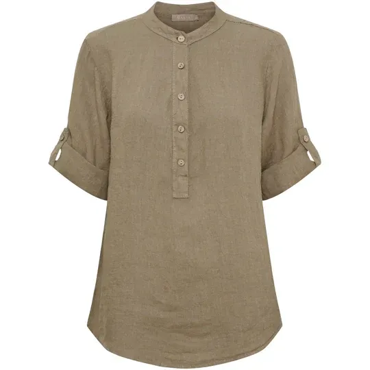268434 Leinen Schlupfbluse taupe MARTA DU CHATEAU