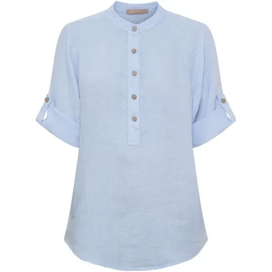 268434 Leinen Schlupfbluse bleu MARTA DU CHATEAU