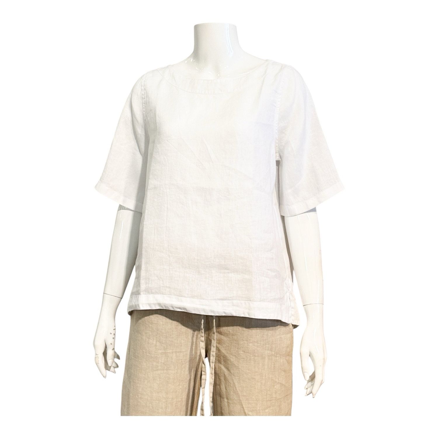 BLS 4186 Leinen Blusenshirt leicht ausgestellt weiß HARIS COTTON BLS 4186 Leinen Blusenshirt leicht ausgestellt weiß HARIS COTTON