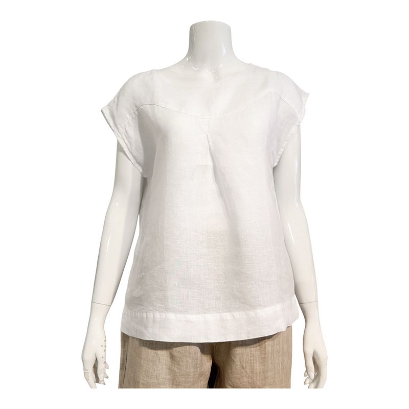 BLS 4285 Leinen Blusenshirt weiß HARIS COTTON