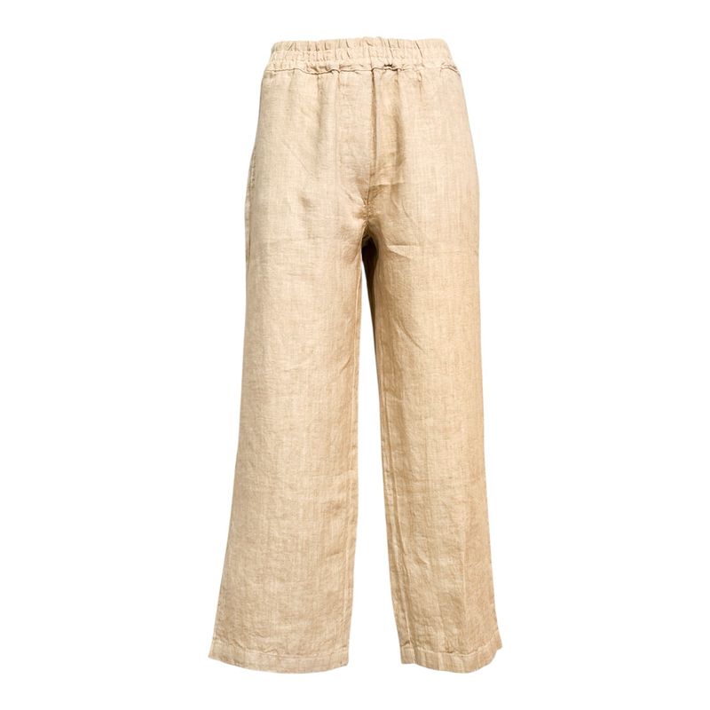 PUT 1718 verkürzte Leinenhose beach sand HARIS COTTON