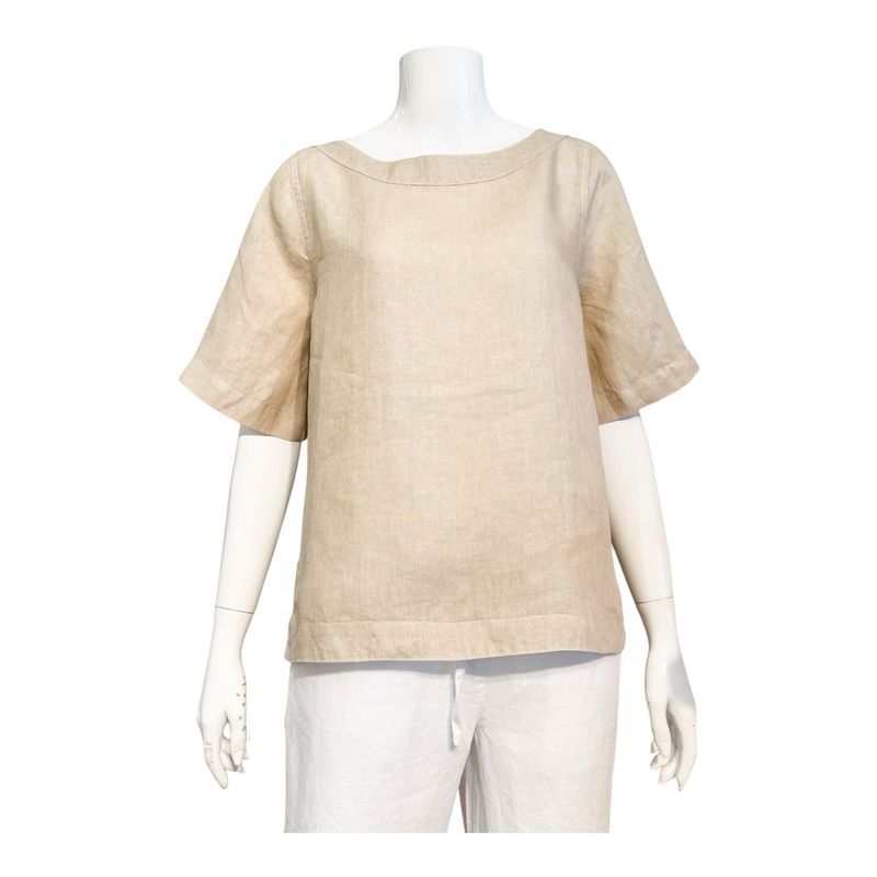 BLS 4186 Leinen Blusenshirt leicht ausgestellt beach sand HARIS COTTON BLS 4186 Leinen Blusenshirt leicht ausgestellt beach sand HARIS COTTON
