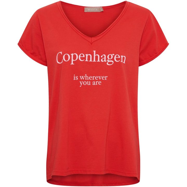 22031 Shirt 22031 Shirt " Copenhagen " mit V Ausschnitt red MARTA DU CHATEAU