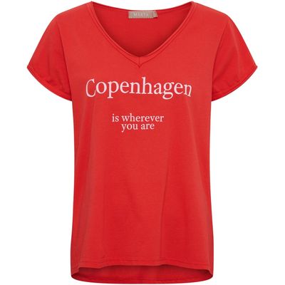22031 Shirt 22031 Shirt " Copenhagen " mit V Ausschnitt red MARTA DU CHATEAU