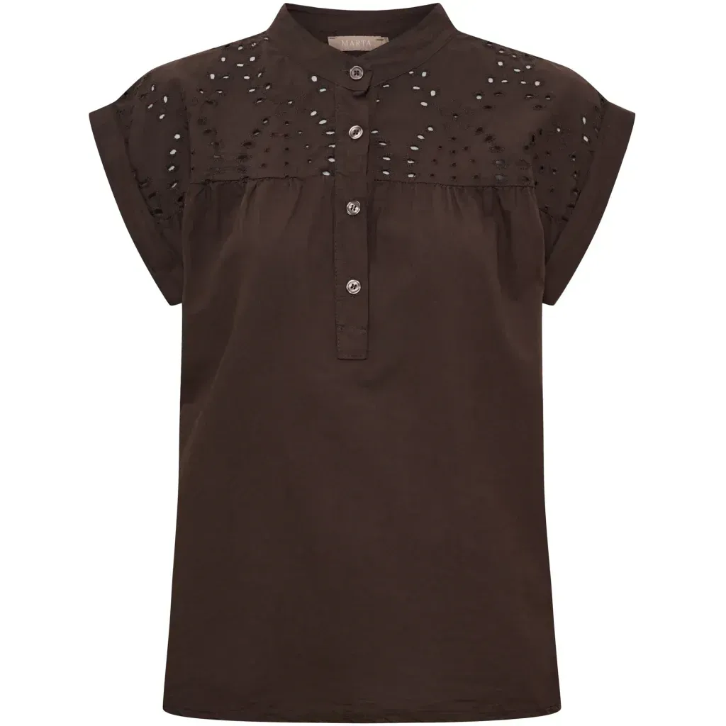 8380 Rebecca Bluse mit dekrativer Passe moro MARTA DU CHATEAU 8380 Rebecca Bluse mit dekrativer Passe moro MARTA DU CHATEAU