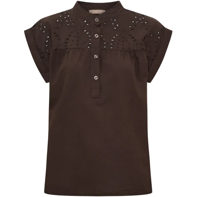 8380 Rebecca Bluse mit dekrativer Passe moro MARTA DU CHATEAU 8380 Rebecca Bluse mit dekrativer Passe moro MARTA DU CHATEAU