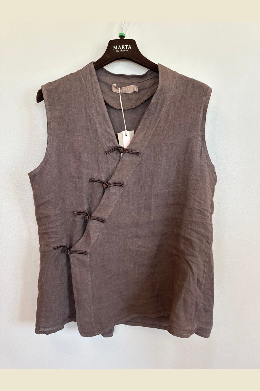 268607 SHEILA asymetrische Leinenbluse mocca MARTA DU CHATEAU 268607 SHEILA asymetrische Leinenbluse mocca MARTA DU CHATEAU