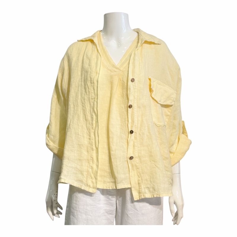 266152 Leinenbluse  gelb MARTA DU CHATEAU