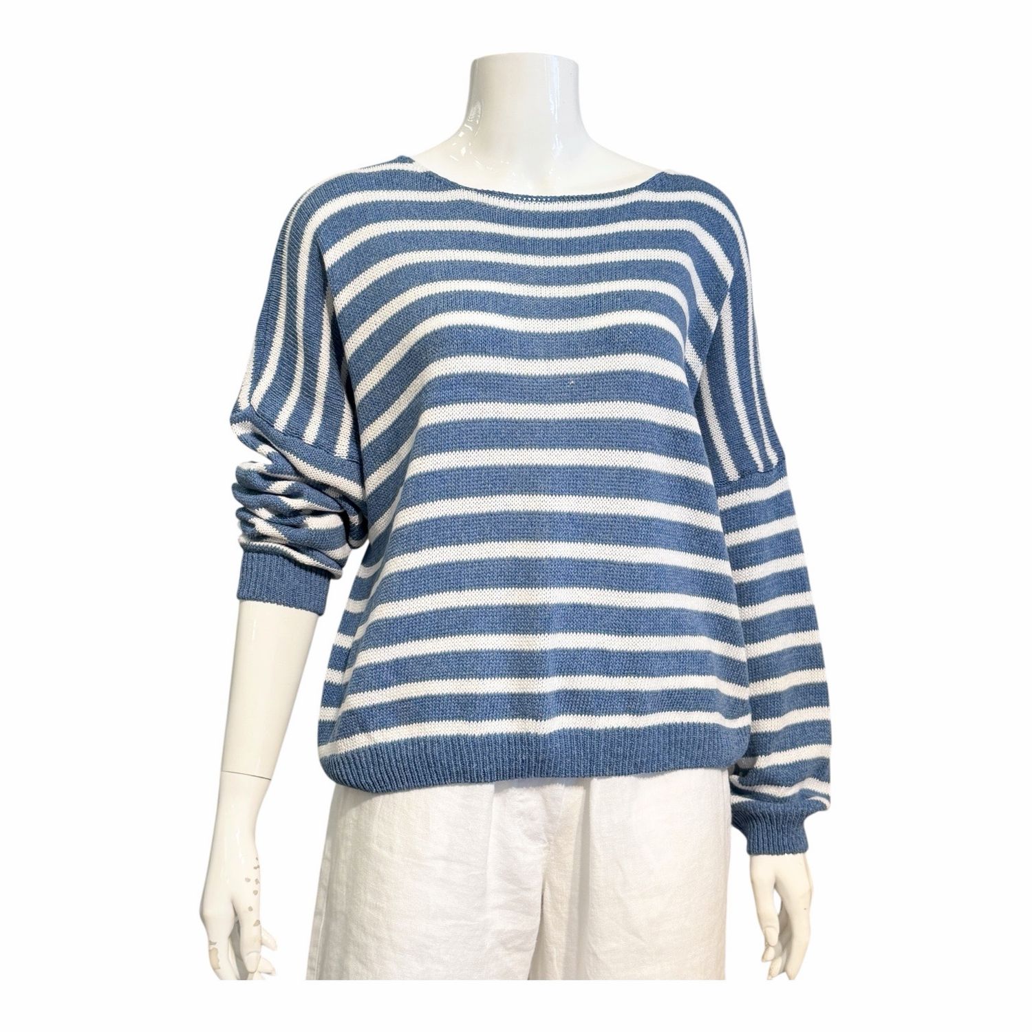 222162 Leichter Stripe BW Mix Pullover in 7 jeans weiß BODY TOUCH 222162 Leichter Stripe BW Mix Pullover in 7 jeans weiß BODY TOUCH