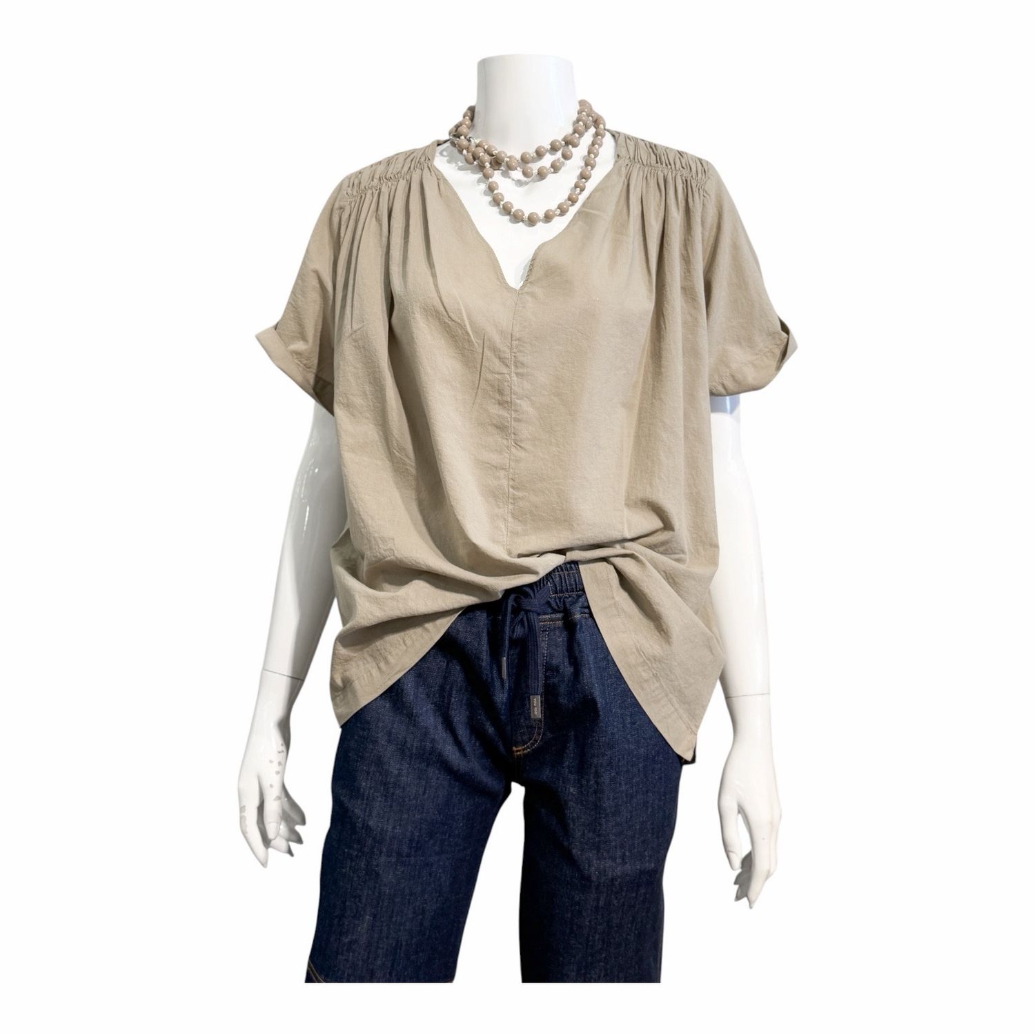 0243 Baumwollbluse khaki YOU TOO