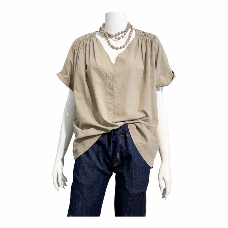 0243 Baumwollbluse khaki YOU TOO