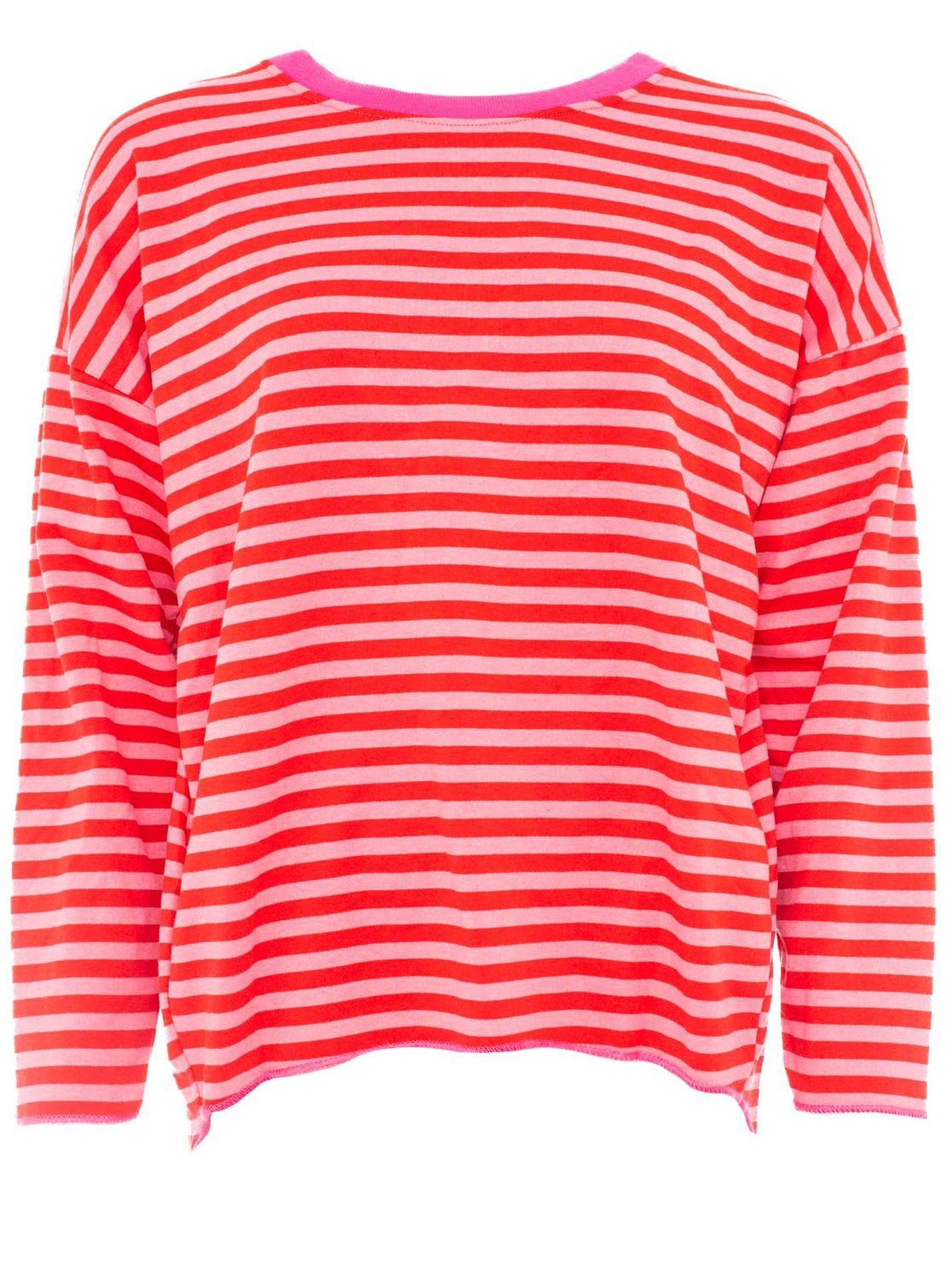 2016 ABO leichter Shirtsweater im Stripedesign rot pink ZWILLINGSHERZ