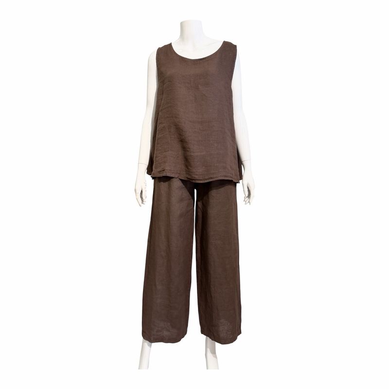 258917 Leinentop mit rückwärtiger Knopfleiste mocha MARTA DU CHATEAU 258917 Leinentop mit rückwärtiger Knopfleiste mocha MARTA DU CHATEAU