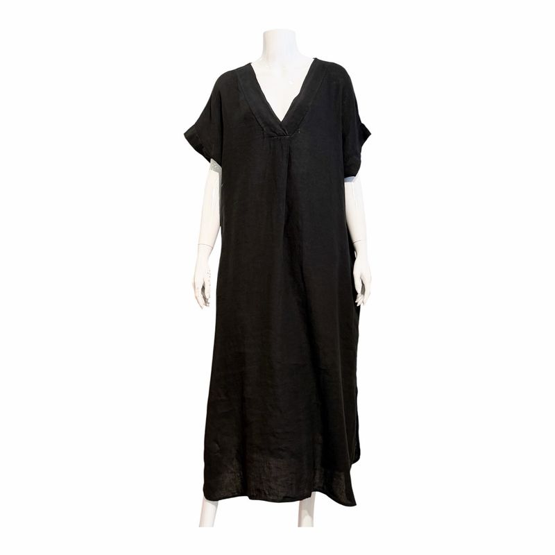 TC59555M Oversize Leinenkleid black MARTA DU CHATEAU TC59555M Oversize Leinenkleid black MARTA DU CHATEAU