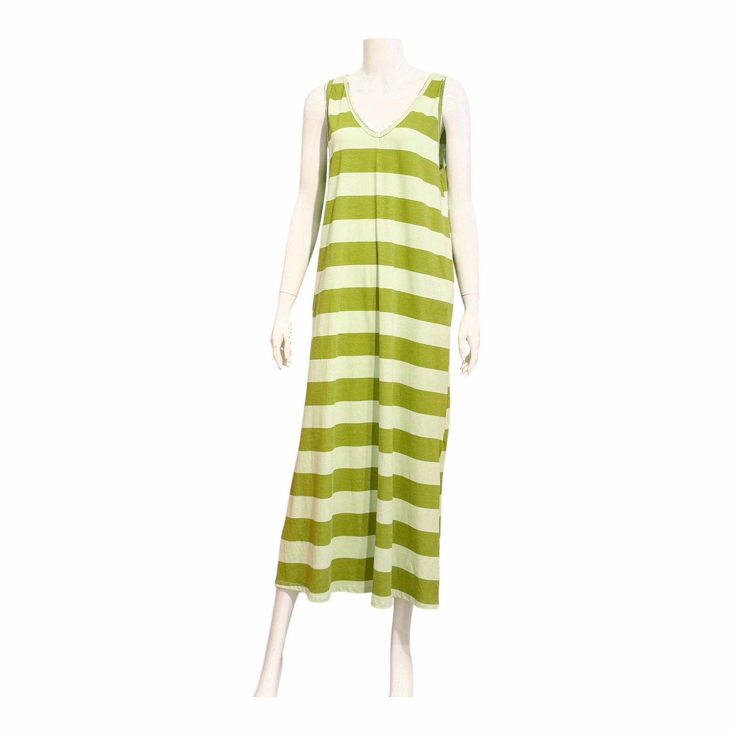 01888 Sommerliches luftiges Stripekleid green BODY TOUCH 01888 Sommerliches luftiges Stripekleid green BODY TOUCH