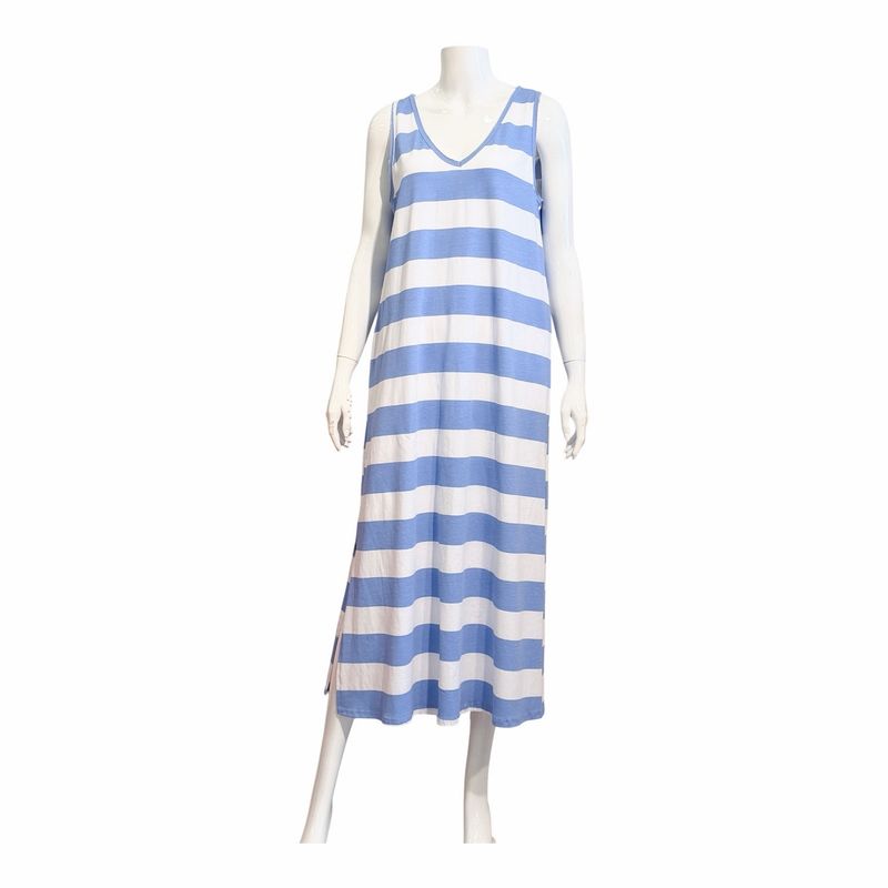 01888 Sommerliches luftiges Stripekleid bleu weiß BODY TOUCH