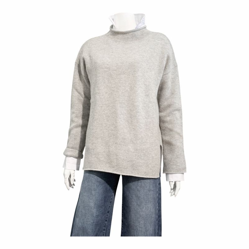 51738 weicher Mockneck Pullover REINE WOLLE light grey mel. THE SHIRT PROJECT 51738 weicher Mockneck Pullover REINE WOLLE light grey mel. THE SHIRT PROJECT