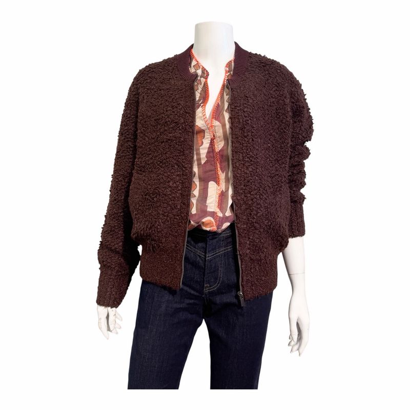 SRB5073 Boucle Bomber burgundy RED BUTTON SRB5073 Boucle Bomber burgundy RED BUTTON