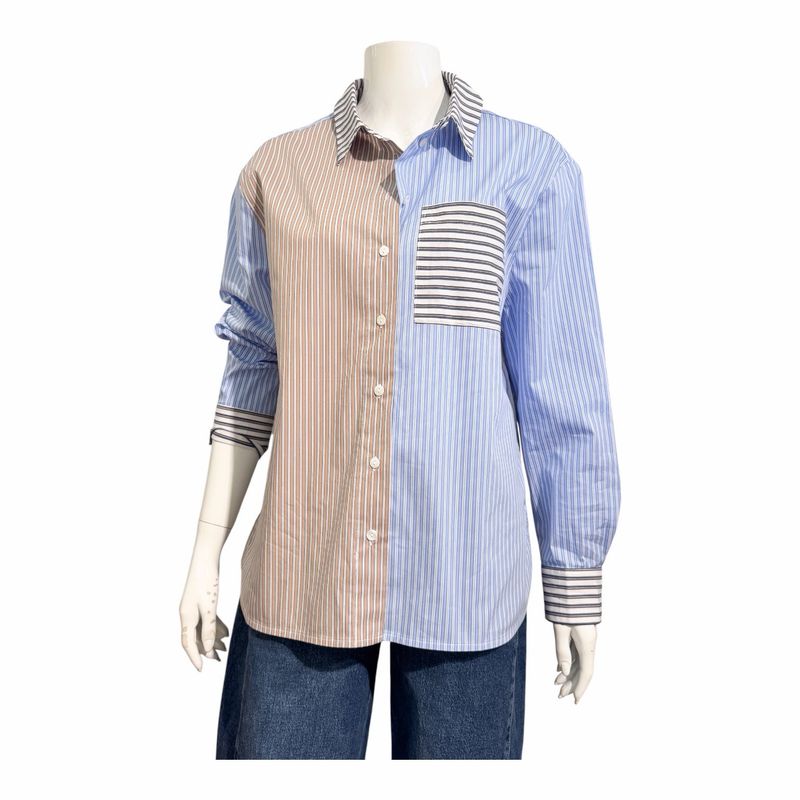 51841 Oversize Hemdbluse blue stripe THE SHIRT PROJECT 51841 Oversize Hemdbluse blue stripe THE SHIRT PROJECT