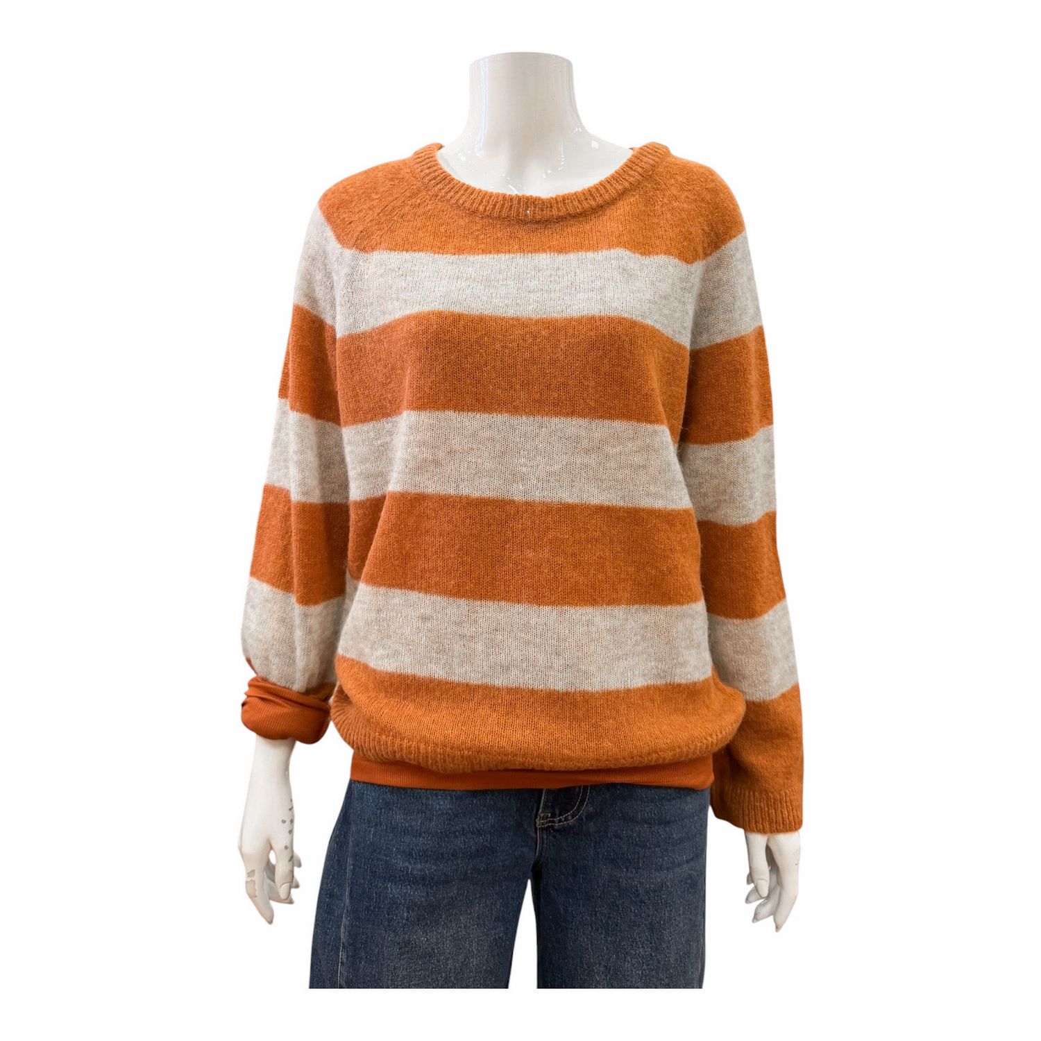 51791 weicher Stripe Pullover silber caramel THE SHIRT PROJECT 51791 weicher Stripe Pullover silber caramel THE SHIRT PROJECT