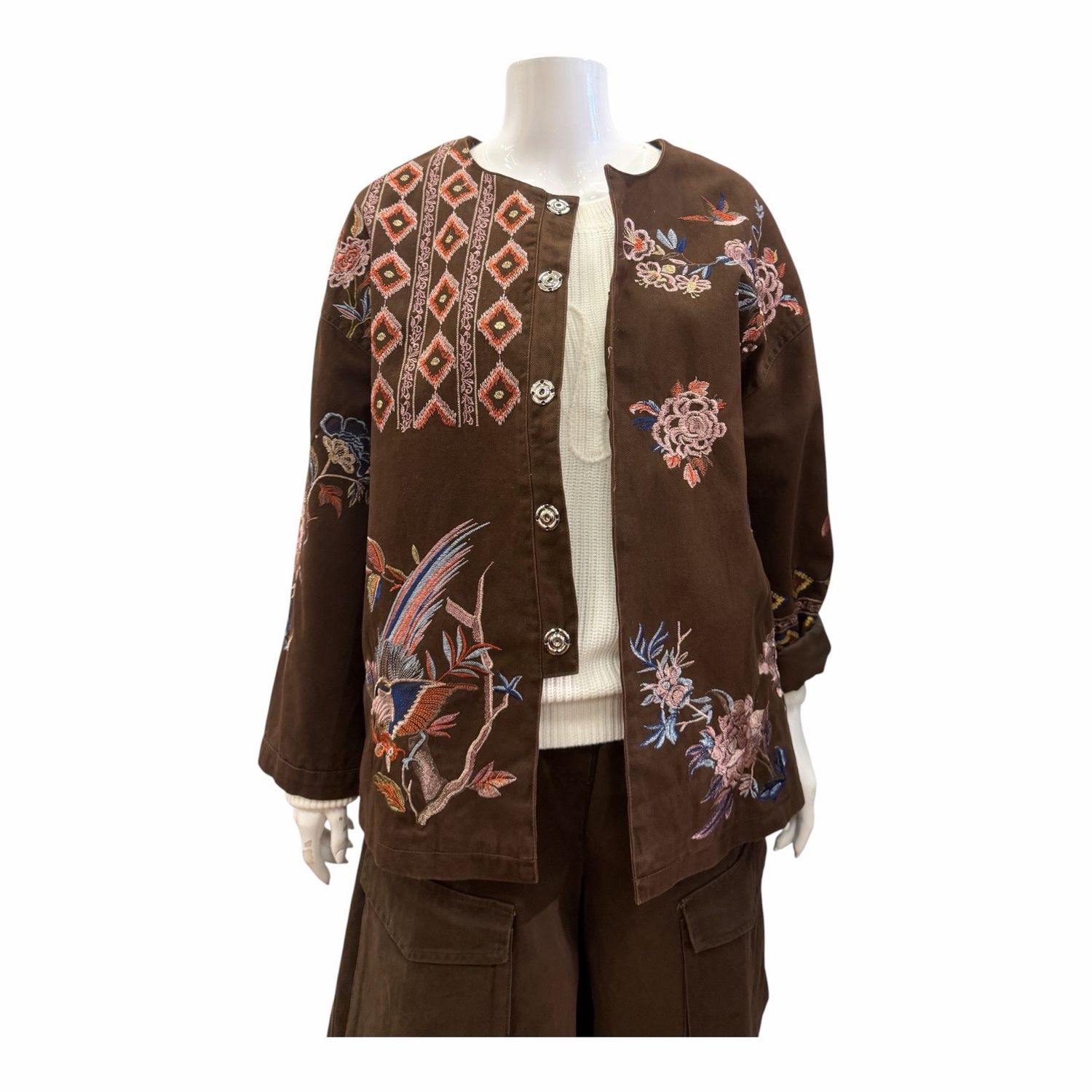 NOA bestickte legere BW Jacke Brown AMAZE NOA bestickte legere BW Jacke Brown AMAZE
