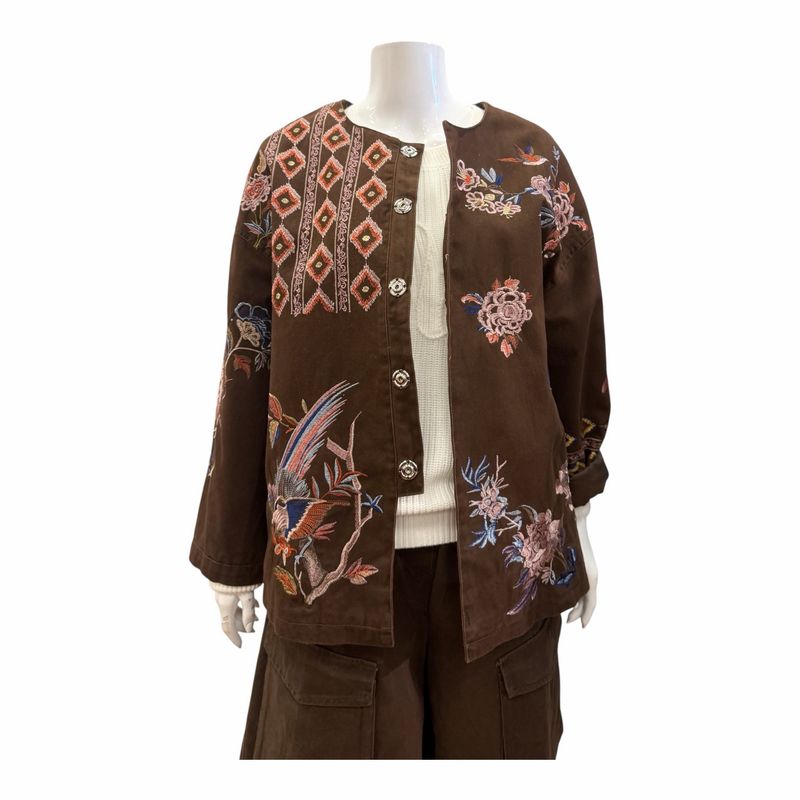 NOA bestickte legere BW Jacke Brown AMAZE NOA bestickte legere BW Jacke Brown AMAZE