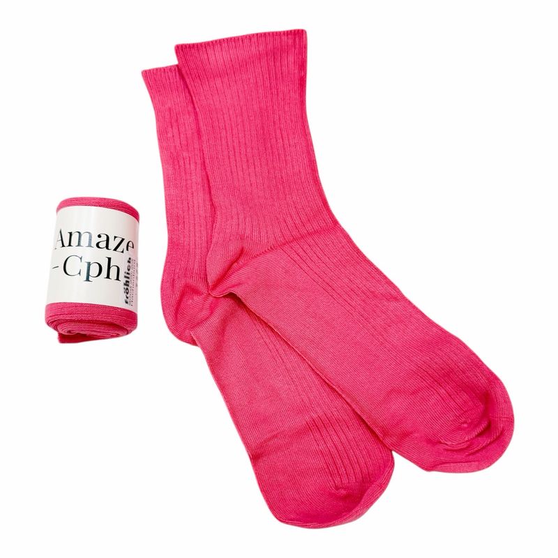 Rippsocken ohne Bündchen pink AMAZE Rippsocken ohne Bündchen pink AMAZE