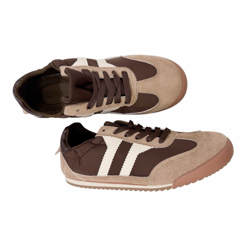 6626 federleichter Vintage Sneaker braun weiß - eine Größe größer kaufen 6626 federleichter Vintage Sneaker braun weiß - eine Größe größer kaufen