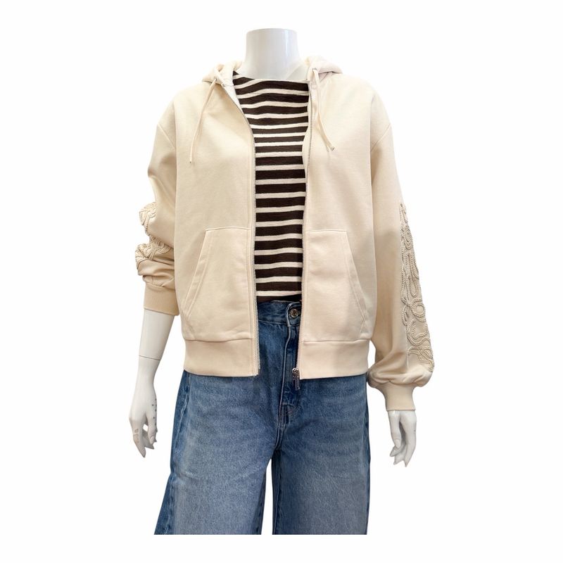 PIZO kuschelige Sweatjacke mit Stickerei offwhite RINO&PELLE PIZO kuschelige Sweatjacke mit Stickerei offwhite RINO&PELLE