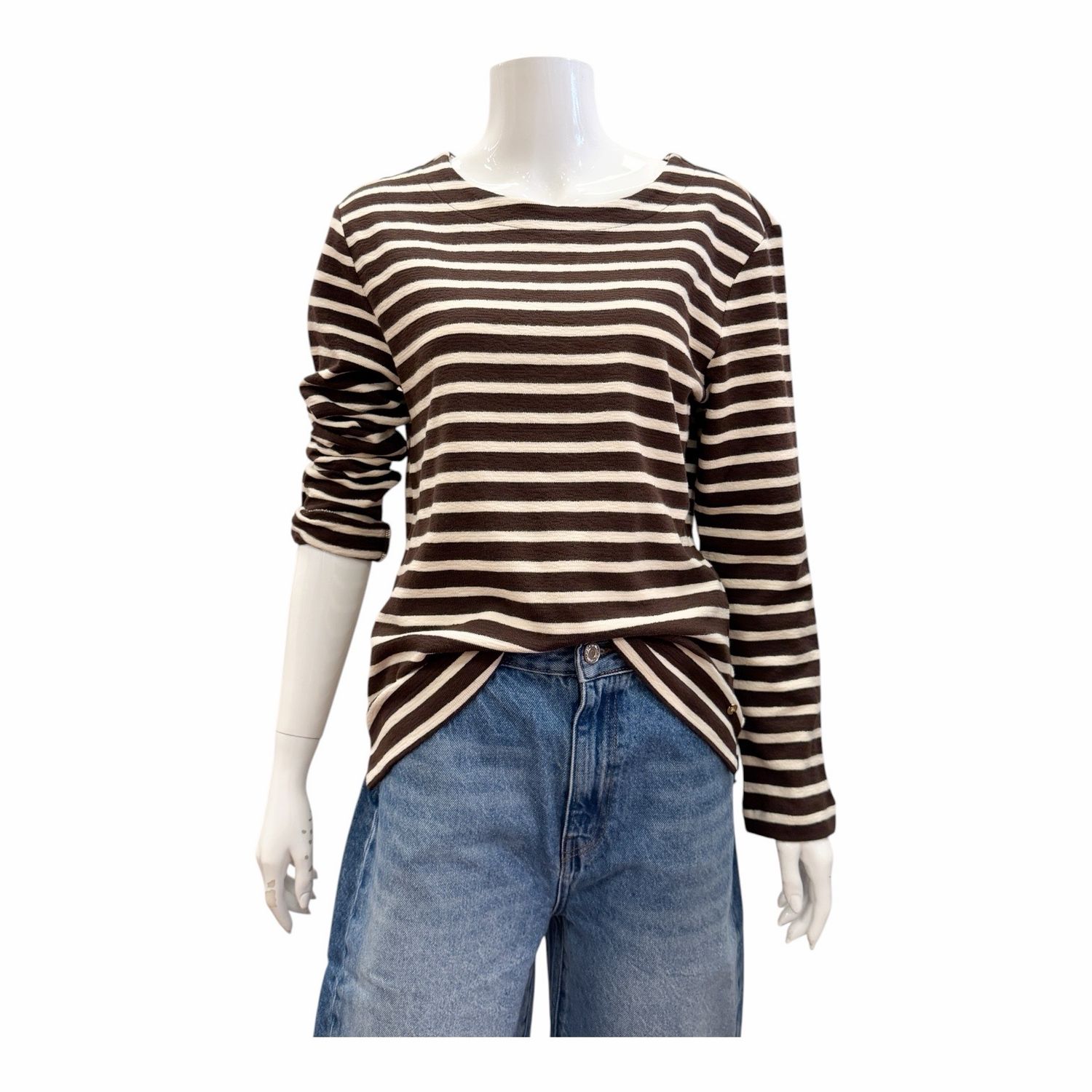 SRB5085B TERRY gestricktes stripe Langarmshirt brown/creme RED BUTTON Herbst SRB5085B TERRY gestricktes stripe Langarmshirt brown/creme RED BUTTON Herbst