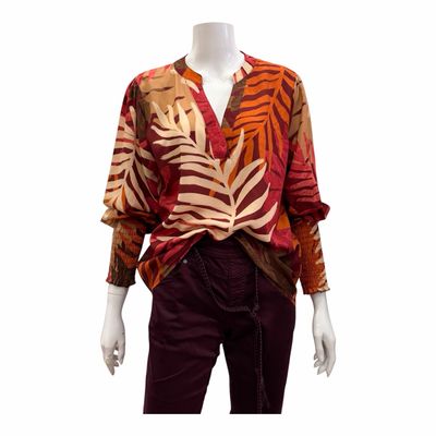 311324 Viscosebluse burgund gemustert HOUSE OF PINK 311324 Viscosebluse burgund gemustert HOUSE OF PINK