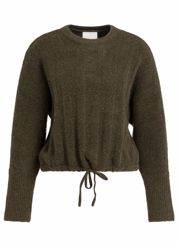 01-000631 Pullover mit Fledermausärmeln und Kordelzug slate black brown YAYA 01-000631 Pullover mit Fledermausärmeln und Kordelzug slate black brown YAYA