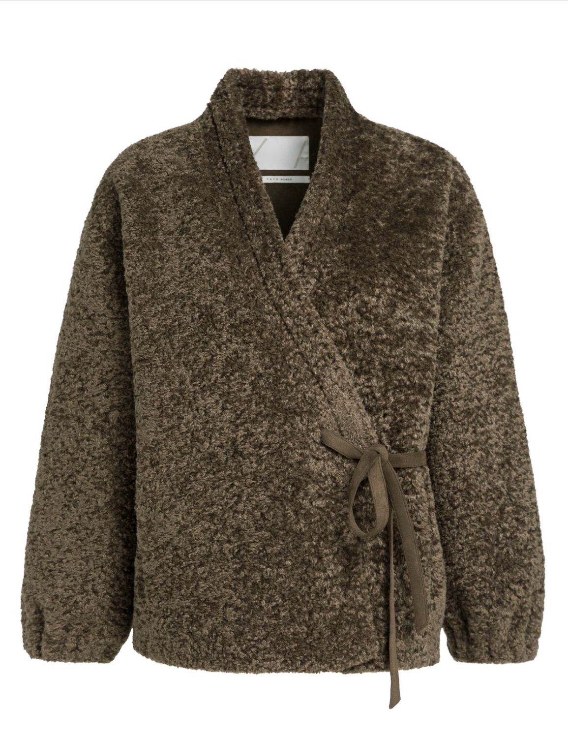 02-001087 leichte Teddyjacke mit Wickeloptik slate black brown YAYA 02-001087 leichte Teddyjacke mit Wickeloptik slate black brown YAYA