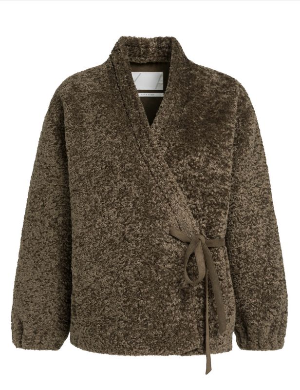 02-001087 leichte Teddyjacke mit Wickeloptik slate black brown YAYA 02-001087 leichte Teddyjacke mit Wickeloptik slate black brown YAYA