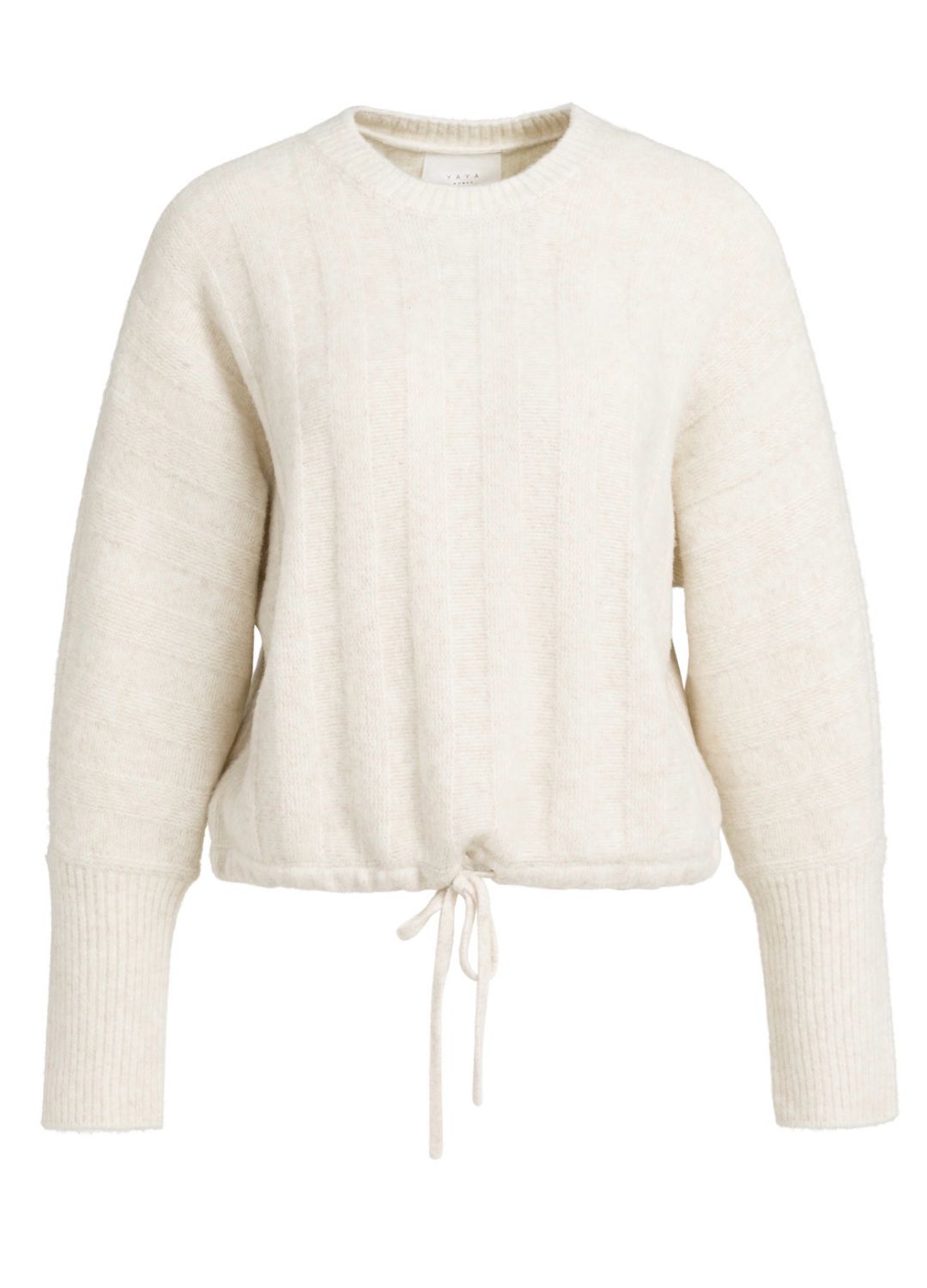 01-000631 Pullover mit Fledermausärmeln und Kordelzug offwhite mel. YAYA 01-000631 Pullover mit Fledermausärmeln und Kordelzug offwhite mel. YAYA