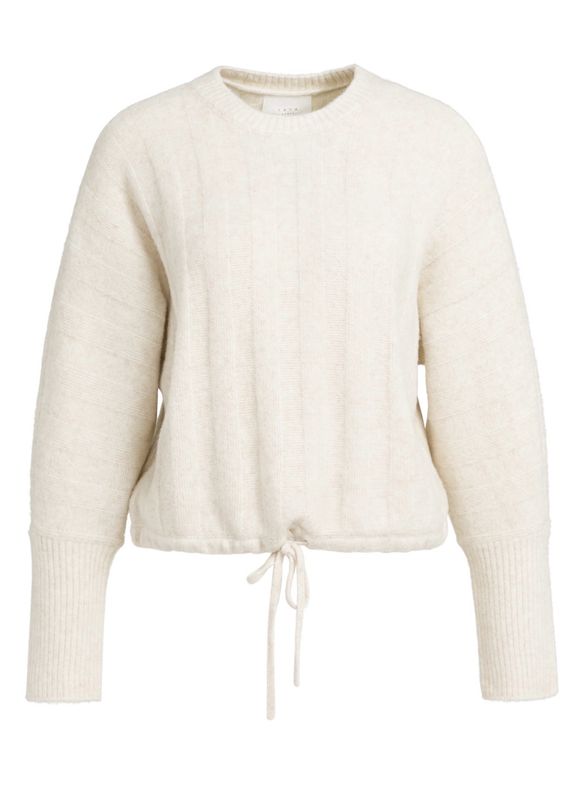 01-000631 Pullover mit Fledermausärmeln und Kordelzug offwhite mel. YAYA 01-000631 Pullover mit Fledermausärmeln und Kordelzug offwhite mel. YAYA