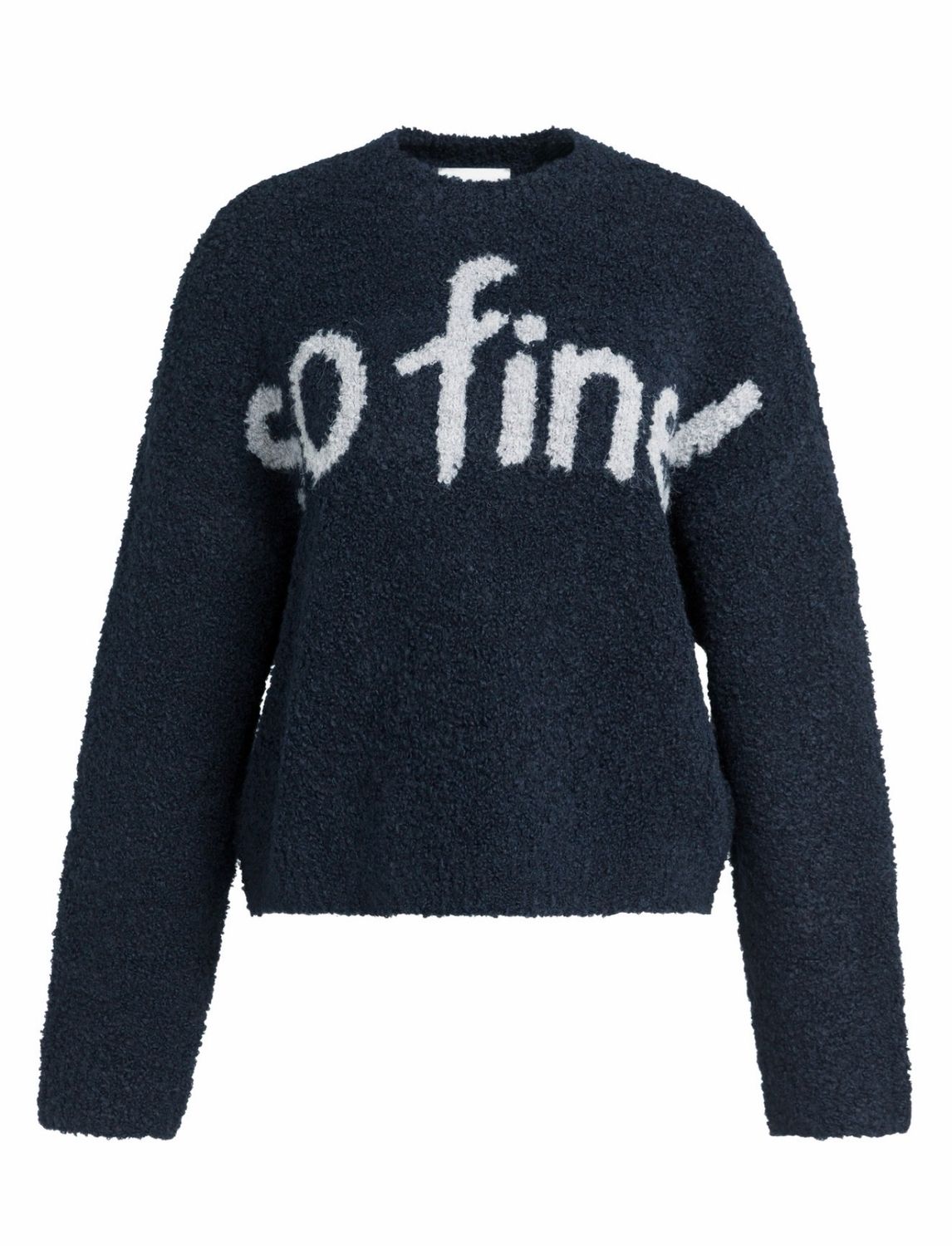 01-000636 Bouclepullover mit Aufschrift cat black navy YAYA 01-000636 Bouclepullover mit Aufschrift cat black navy YAYA