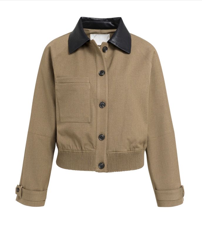 02-001079 teakbraun Jacke mit Kontrastkragen YAYA 02-001079 teakbraun Jacke mit Kontrastkragen YAYA